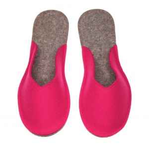 Women's Wool Felt Slippers - VIVI minimal - PINK